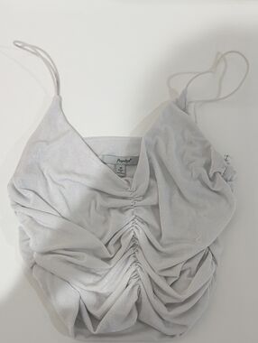 Papaya Light Silver Ruched Cami Top